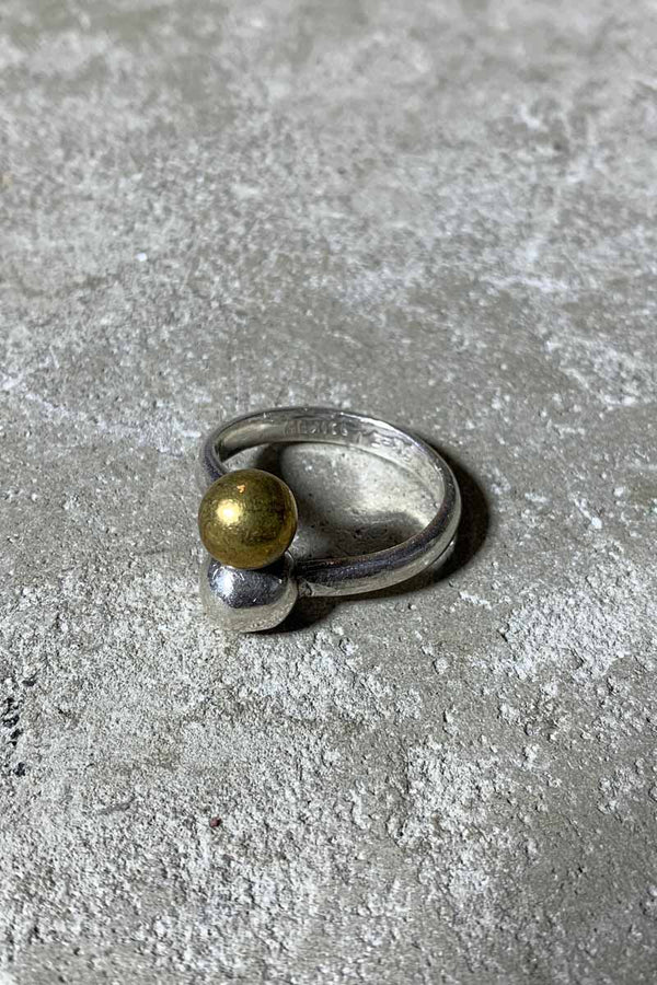 925 SILVER RING W/BRASS [SIZE: US 7 Used]