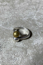 画像をギャラリービューアに読み込む, 925 SILVER RING W/BRASS [SIZE: 14号相当 USED]
