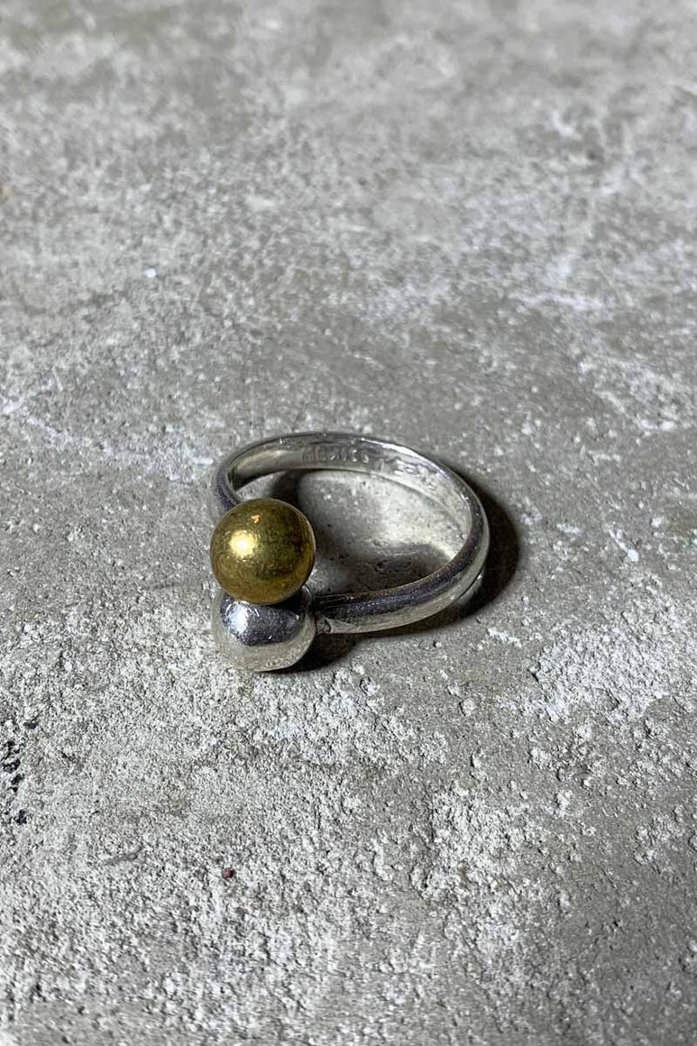 925 SILVER RING W/BRASS [SIZE: 14号相当 USED]