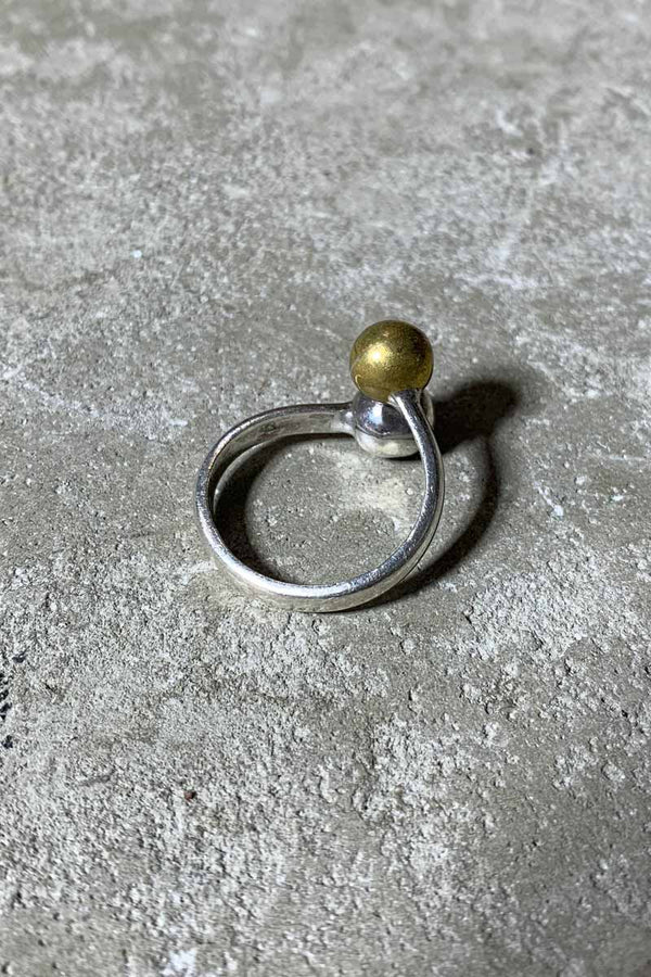 925 SILVER RING W/BRASS [SIZE: US 7 Used]