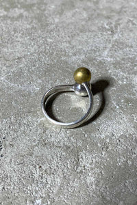 925 SILVER RING W/BRASS [SIZE: 14号相当 USED]