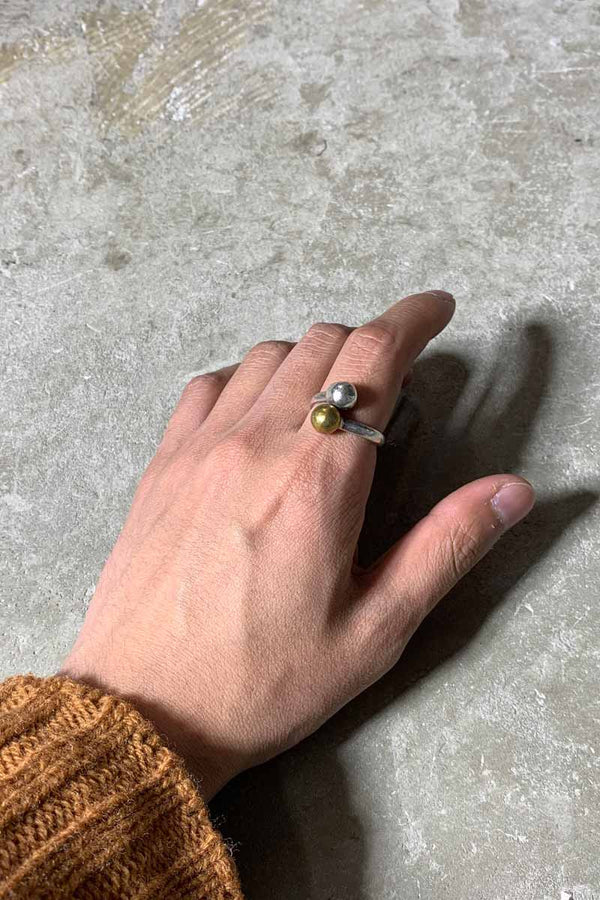 925 SILVER RING W/BRASS [SIZE: US 7 Used]