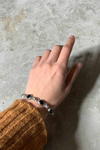 画像をギャラリービューアに読み込む, MADE IN MEXICO 925 SILVER T-BAR BRACELET W/ONYX [SIZE: ONE SIZE USED]
