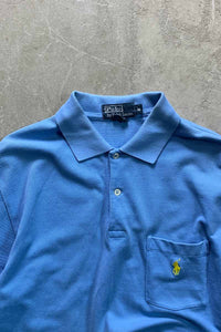 90'S S/S ONE POINT POLO SHIRT / BLUE [SIZE: M USED]