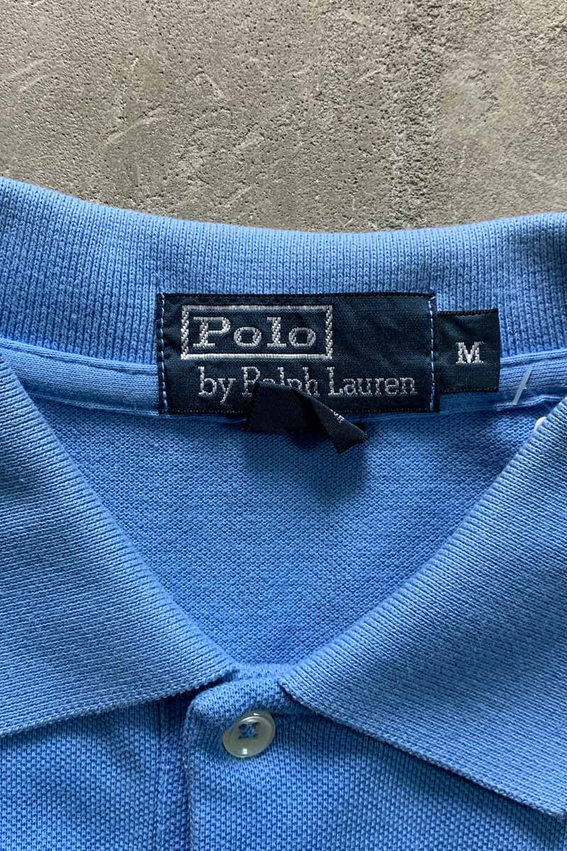 90'S S/S ONE POINT POLO SHIRT / BLUE [SIZE: M USED]