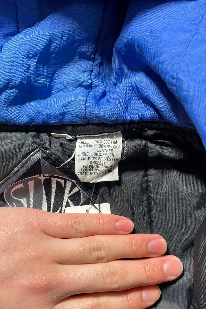 90'S DENIM NYLON ZIP UP HOODIE COAT W/QUILTING / INDIGO [SIZE:M USED]