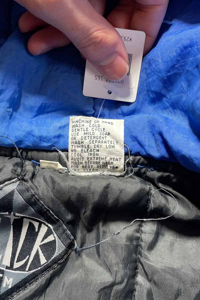 90'S DENIM NYLON ZIP UP HOODIE COAT W/QUILTING / INDIGO [SIZE:M USED]