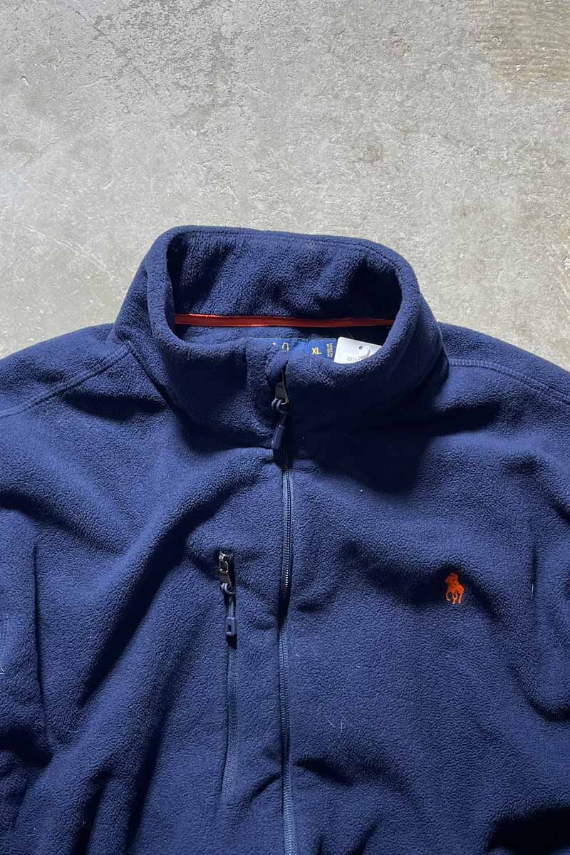ZIP UP FLEECE JACKET/ NAVY [SIZE:XL USED]
