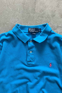 90'S S/S ONE POINT POLO SHIRT / TURQUOISE [SIZE: L USED]