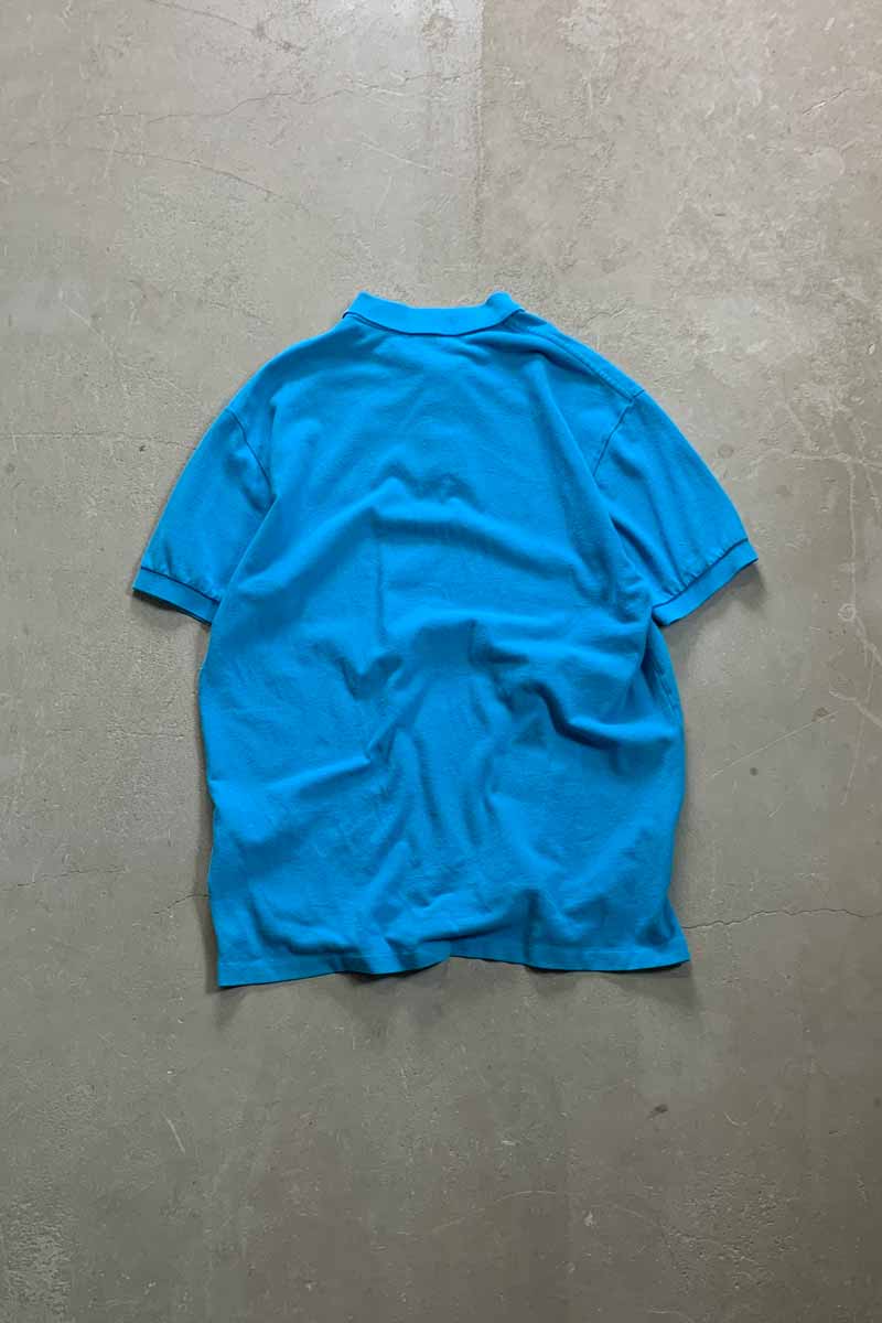 90'S S/S ONE POINT POLO SHIRT / TURQUOISE [SIZE: L USED]