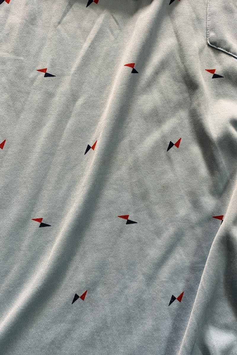90'S S/S DESIGN POLO SHIRT / LIGHT BLUE [SIZE: XL USED]