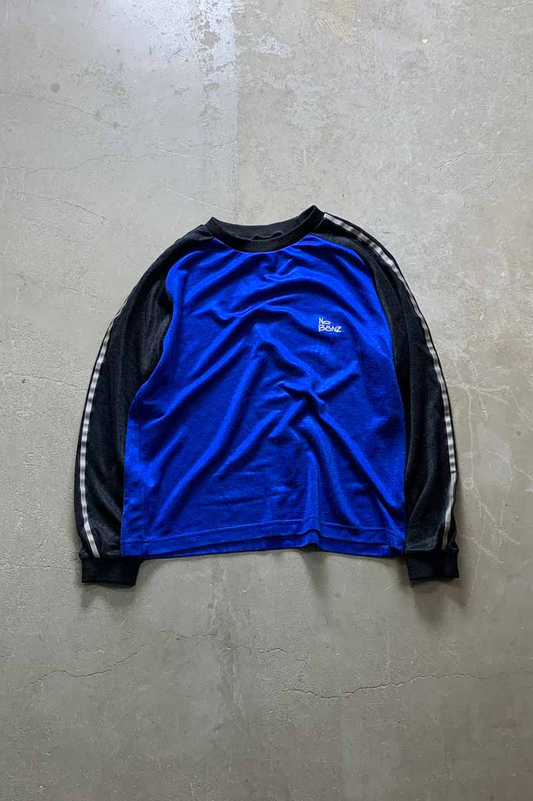 MADE IN USA 90'S L/S GAME T-SHIRT / BLACK / BLUE [SIZE: M USED]