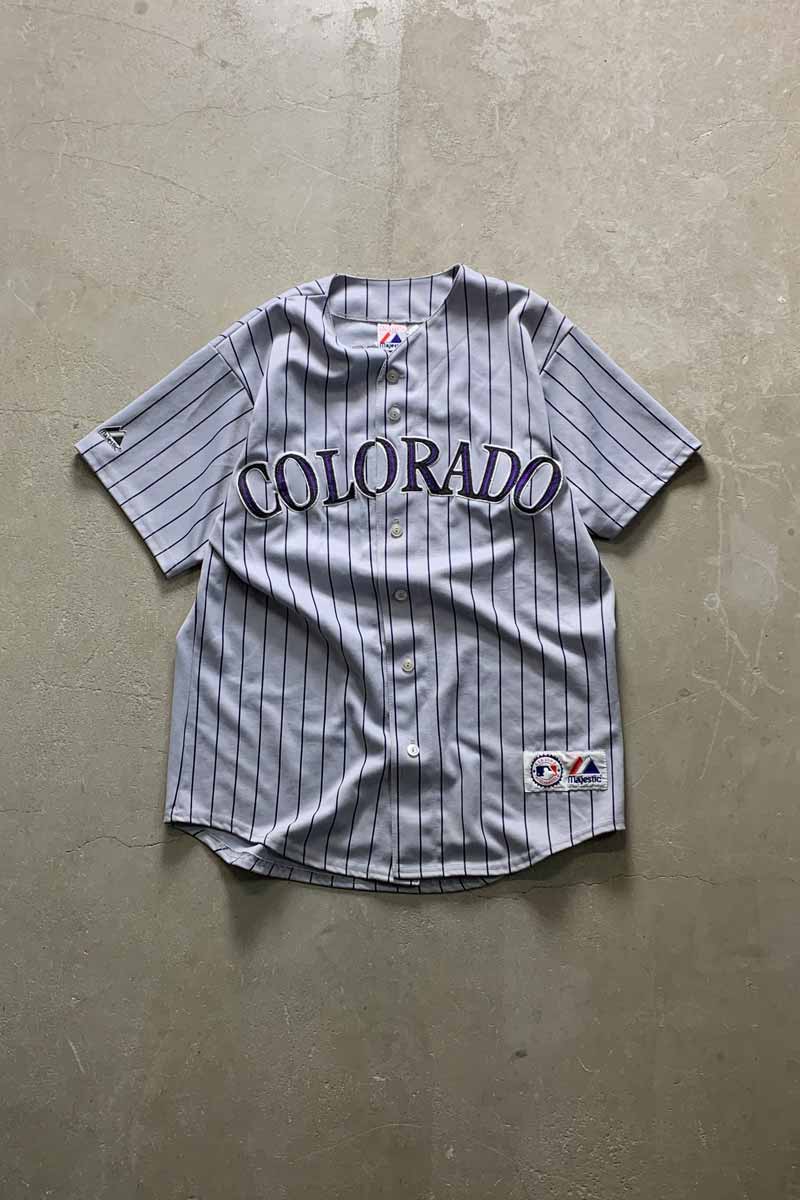 90'S MLB COLORADO 2 TULOWITZKI S/S BASEBALL SHIRT / GRAY [SIZE: M USED]
