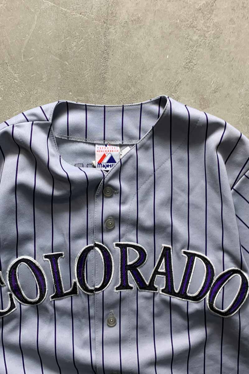 90'S MLB COLORADO 2 TULOWITZKI S/S BASEBALL SHIRT / GRAY [SIZE: M USED]