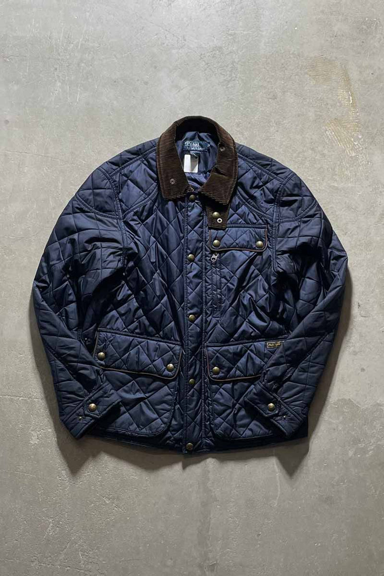 90'S QUILTING PUFF JACKET/ NAVY [SIZE:M USED]