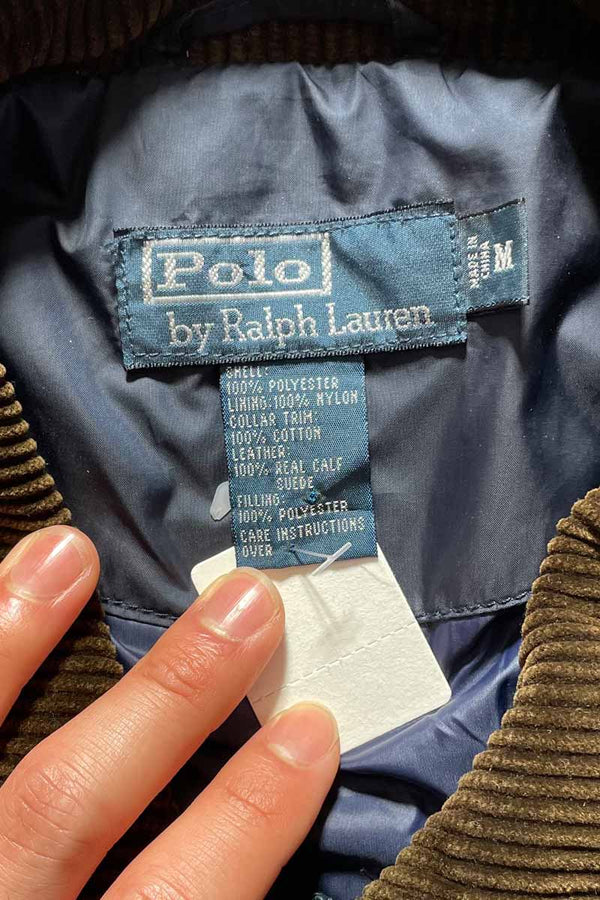 90'S QUILTING PUFF JACKET/ NAVY [SIZE:M USED]