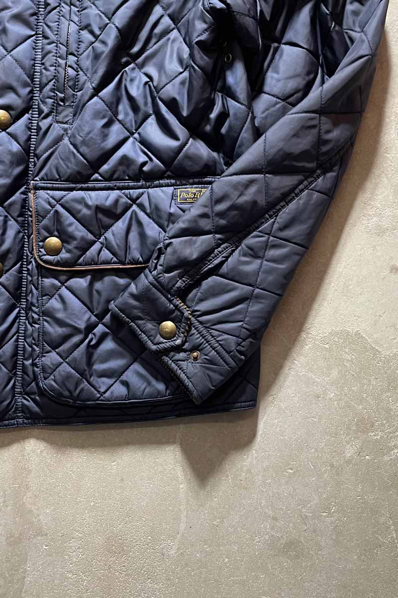 90'S QUILTING PUFF JACKET/ NAVY [SIZE:M USED]