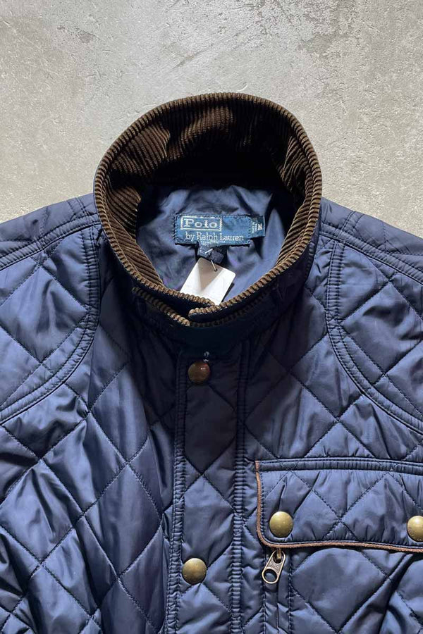90'S QUILTING PUFF JACKET/ NAVY [SIZE:M USED]
