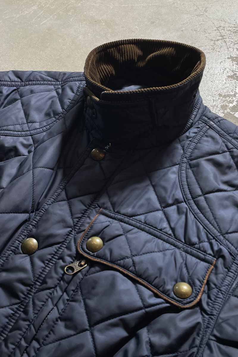 90'S QUILTING PUFF JACKET/ NAVY [SIZE:M USED]