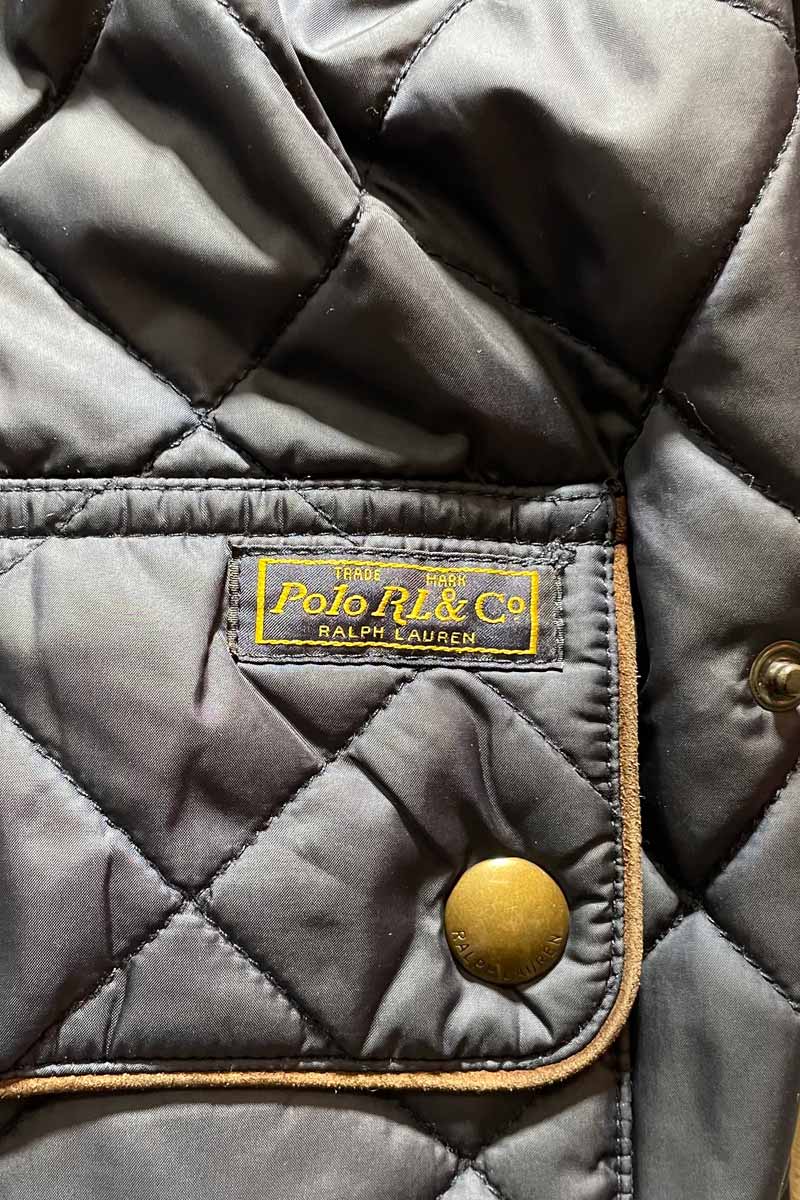 90'S QUILTING PUFF JACKET/ NAVY [SIZE:M USED]