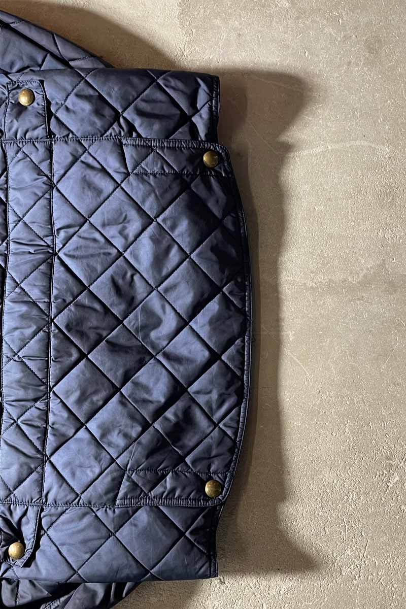 90'S QUILTING PUFF JACKET/ NAVY [SIZE:M USED]