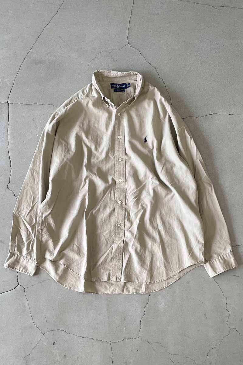 RALPH LAUREN | 90'S L/S B.D TWO-PLY COTTON BLAKE SHIRT