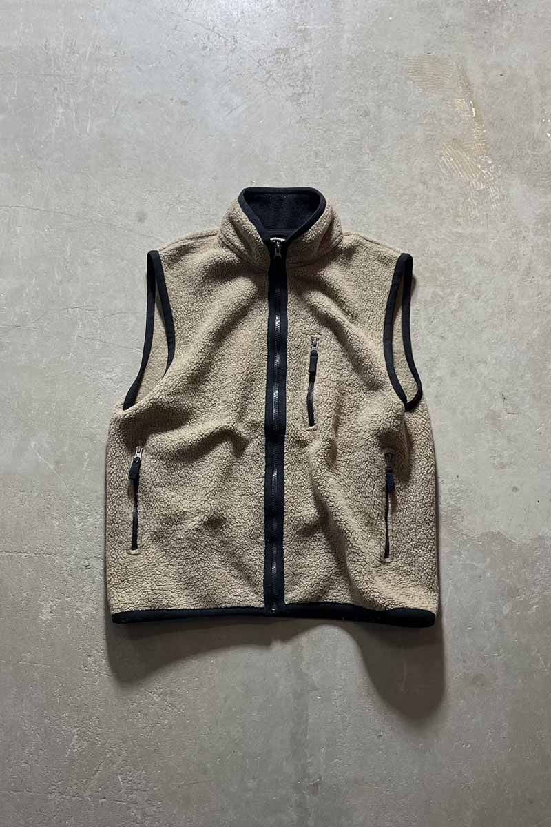 Y2K EARLY 00'S FLEECE VEST/ BEIGE [SIZE:M USED]
