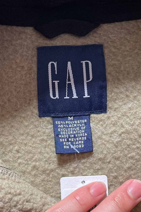 Y2K EARLY 00'S FLEECE VEST/ BEIGE [SIZE:M USED]