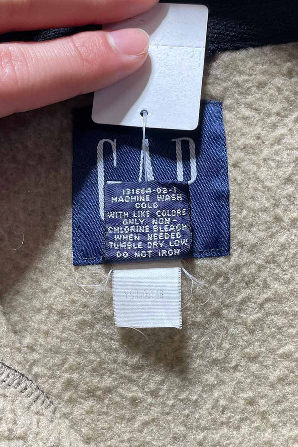 Y2K EARLY 00'S FLEECE VEST/ BEIGE [SIZE:M USED]