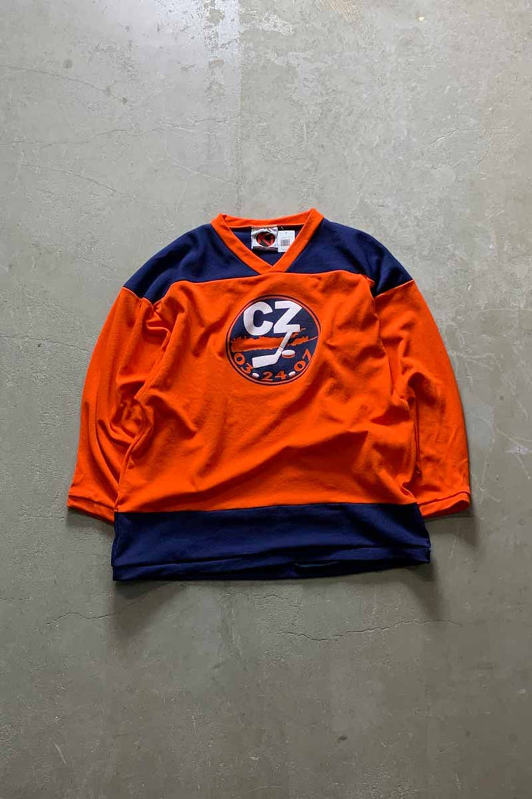 MADE IN USA 90'S V-NECK GAME SHIRT / ORANGE [SIZE: S USED]