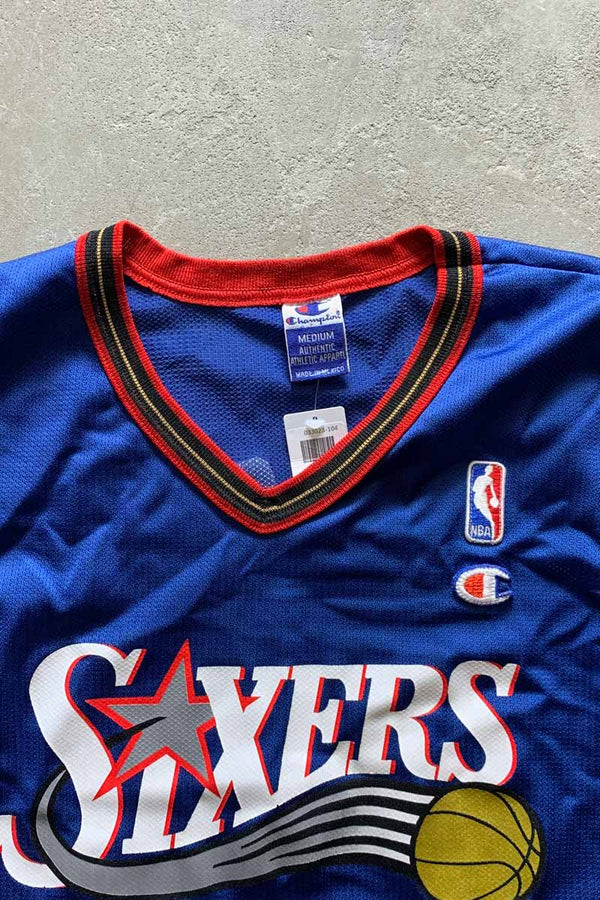 MADE IN MEXICO 96-06'S 3 IVERSON NBA SIXERS BASKETBALL GAME SHIRT / BLUE [SIZE: M USED]