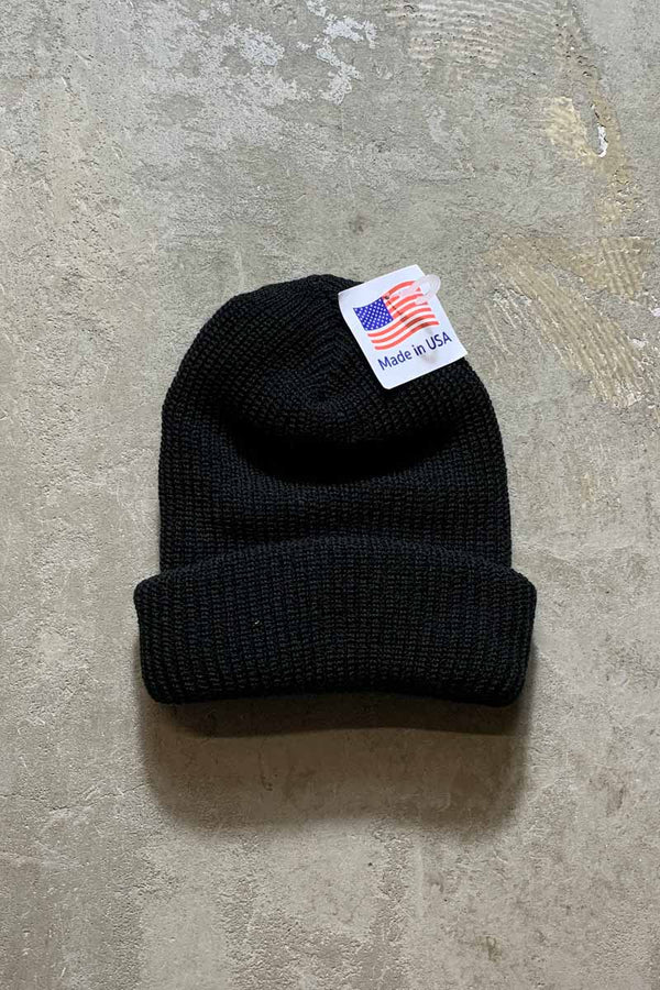 MADE IN USA ACRYLIC WATCH KNIT CAP / BLACK [NEW]