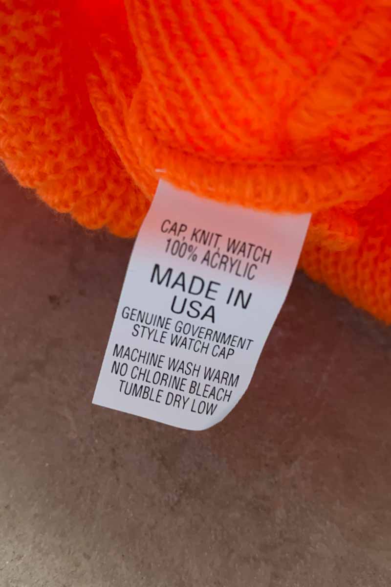 MADE IN USA ACRYLIC WATCH KNIT CAP / BRAZE ORANGE [NEW]