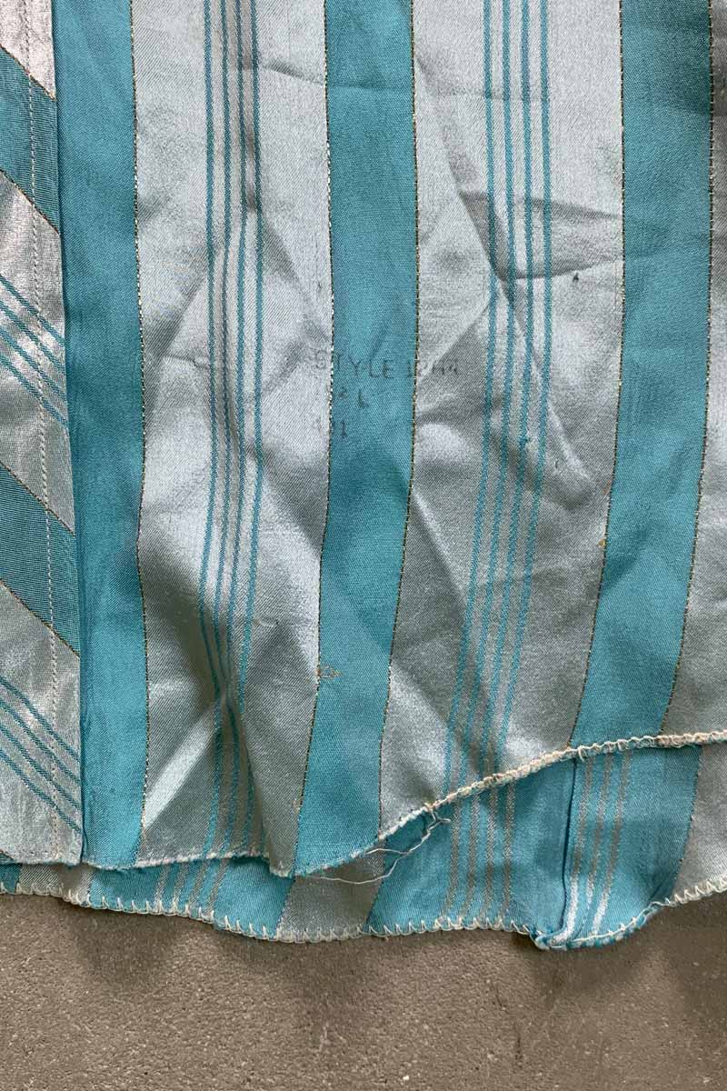 70'S L/S MULTI STRIPE WESTERN SHIRT / BLUE [SIZE: M USED]
