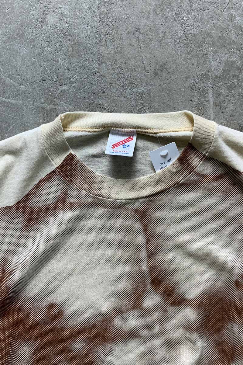 MADE IN USA 90'S S/S BODY PRINT T-SHIRT / BEIGE [SIZE: XL USED]