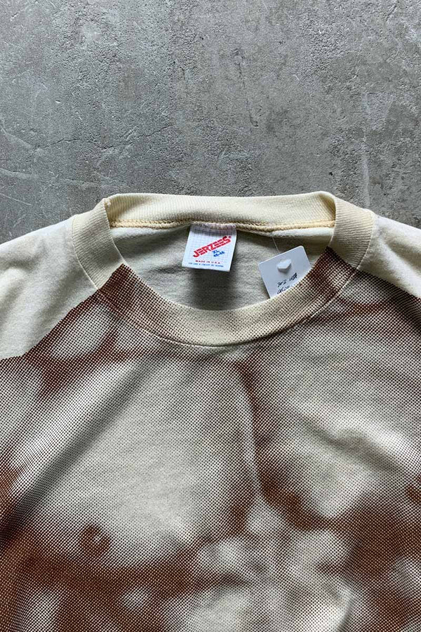 MADE IN USA 90'S S/S BODY PRINT T-SHIRT / BEIGE [SIZE: XL USED]