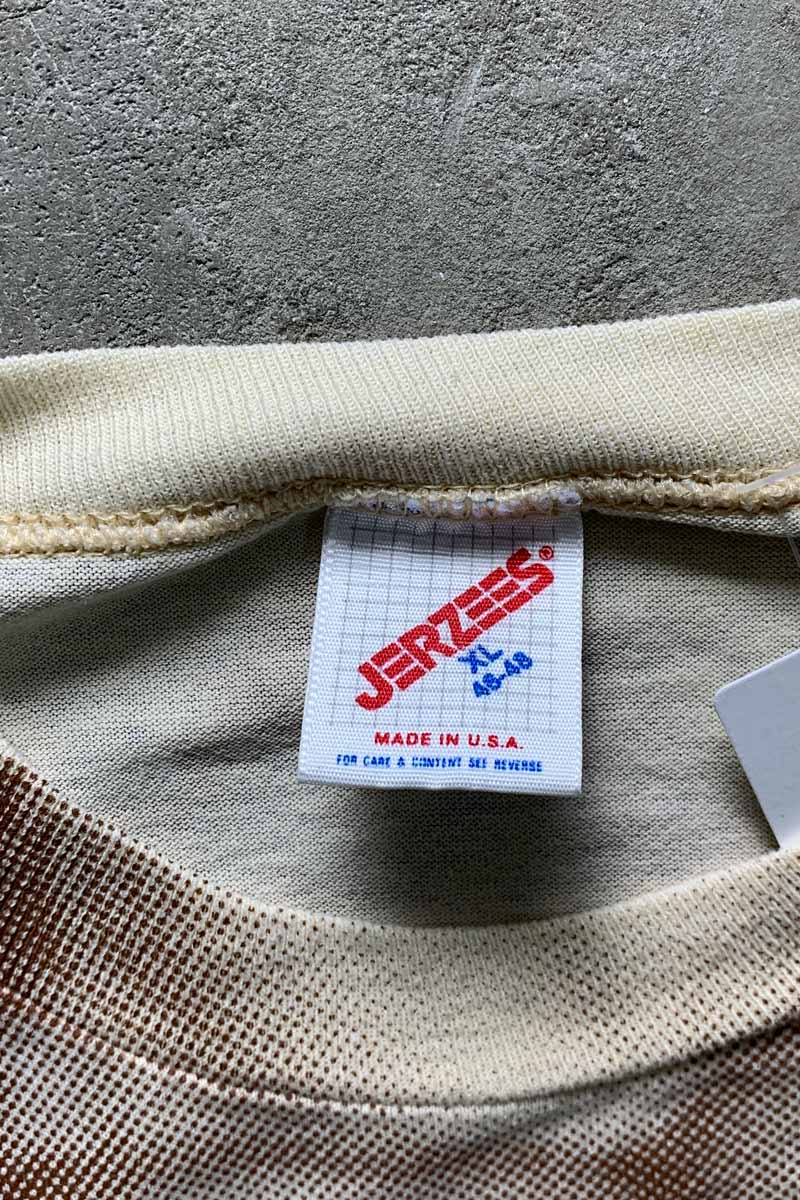 MADE IN USA 90'S S/S BODY PRINT T-SHIRT / BEIGE [SIZE: XL USED]