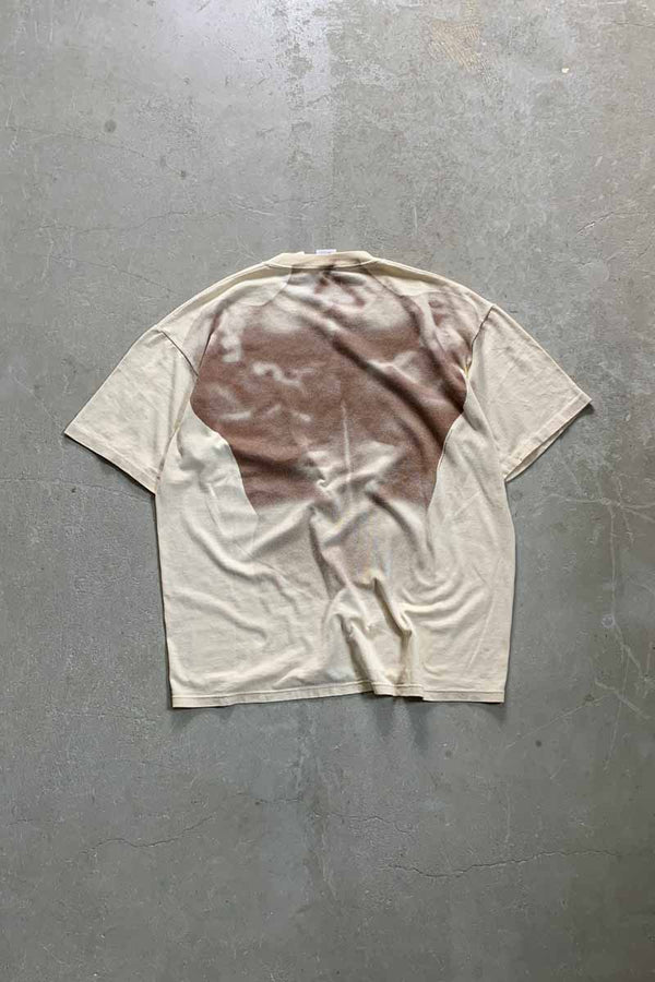 MADE IN USA 90'S S/S BODY PRINT T-SHIRT / BEIGE [SIZE: XL USED]