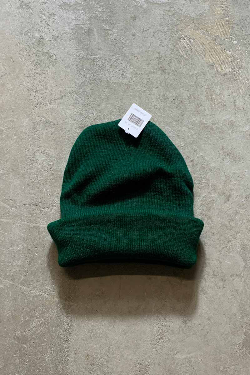 ACRYLIC KNIT CAP / GREEN [SIZE: ONE SIZE DEADSTOCK/NOS]
