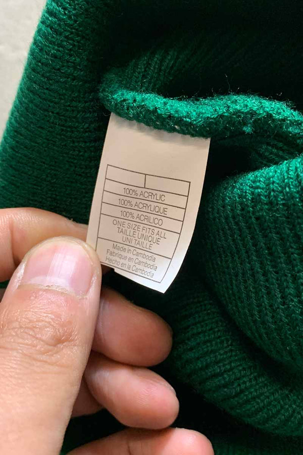 ACRYLIC KNIT CAP / GREEN [SIZE: ONE SIZE DEADSTOCK/NOS]