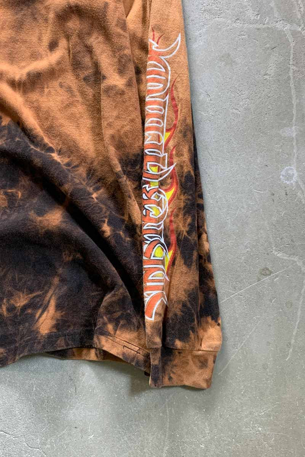 11'S L/S SINISTER ATTITUDE PRINT BLEACH T-SHIRT / BLACK [SIZE: XL USED]