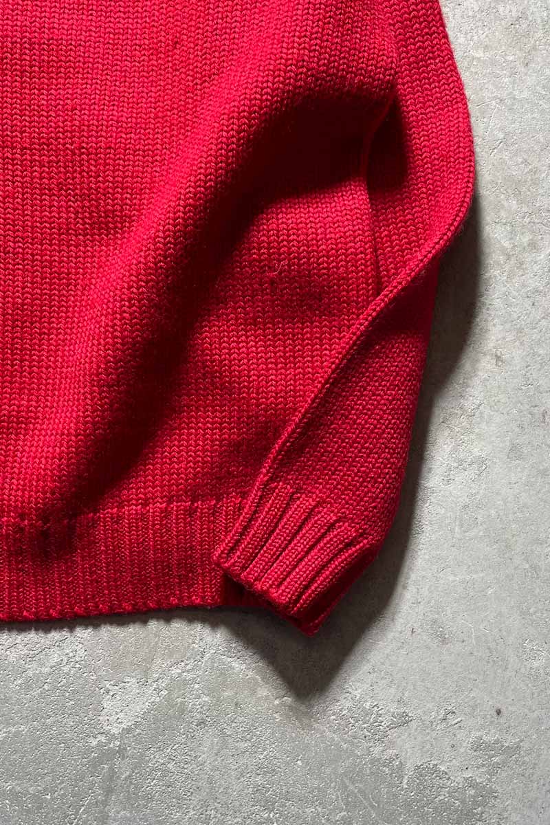 90s WOOL KNIT SWEATER / RED [SIZE:M USED]