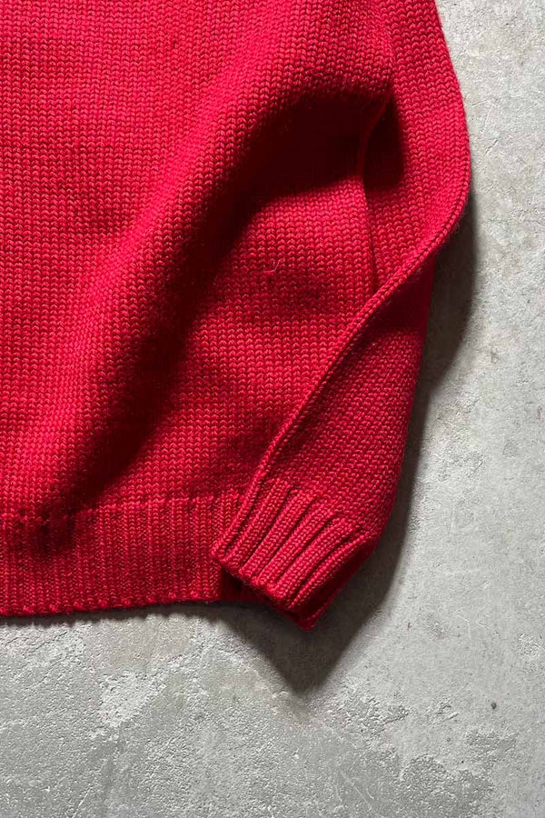 90s WOOL KNIT SWEATER / RED [SIZE:M USED]