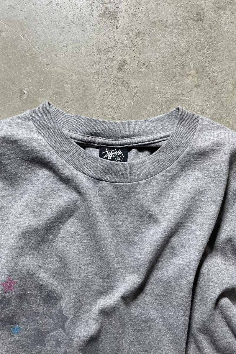 MADE IN MEXICO Y2K EARLY 00'S STAR PRINT T-SHIRT / GRAY [SIZE: XL USED]