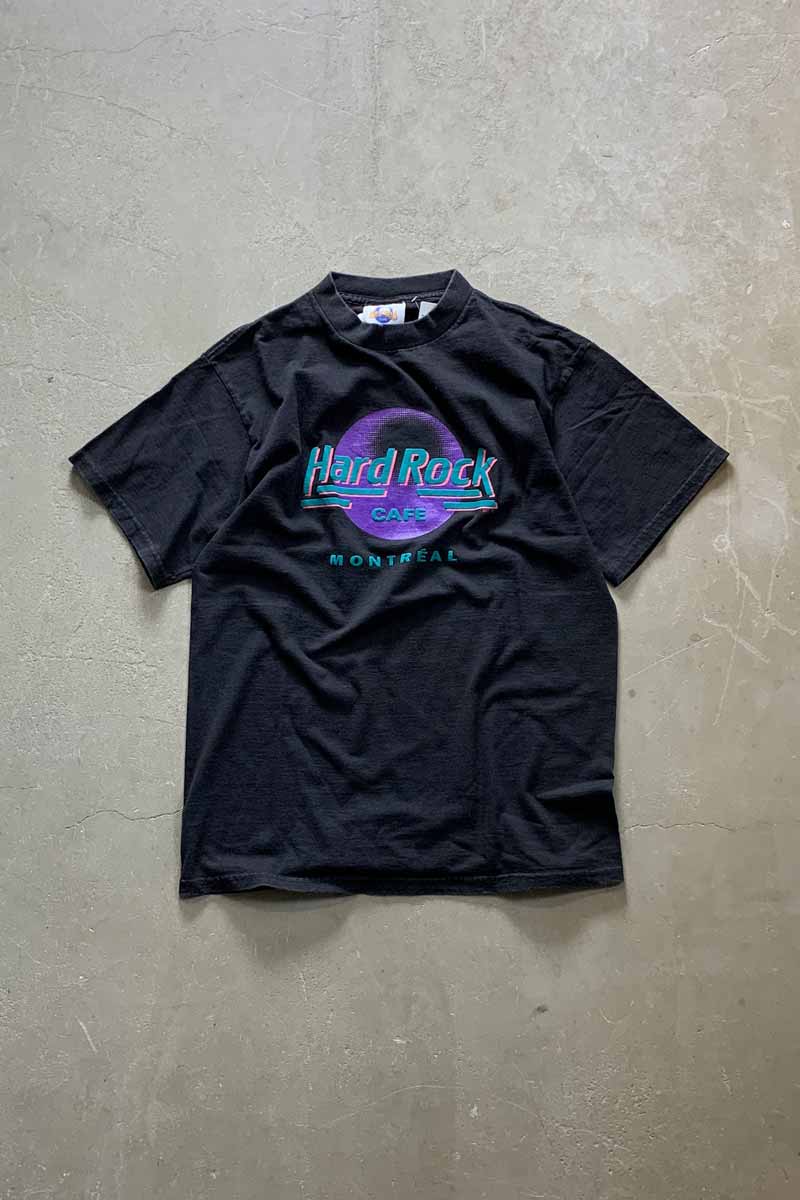 MADE IN CANADA EARLY 00'S MONTREAL LOGO PRINT ADVERTISING T-SHIRT / BLACK [SIZE: L USED]