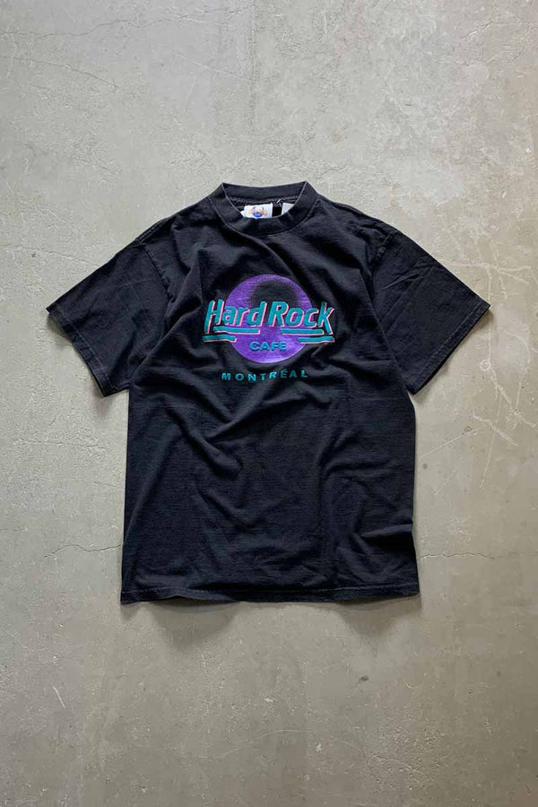 MADE IN CANADA EARLY 00'S MONTREAL LOGO PRINT ADVERTISING T-SHIRT / BLACK [SIZE: L USED]