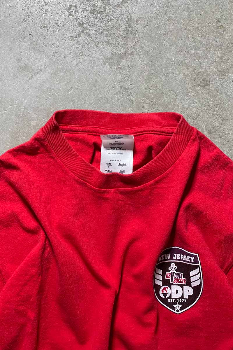 LOGO BACK PRINT T-SHIRT / RED [SIZE: S USED]