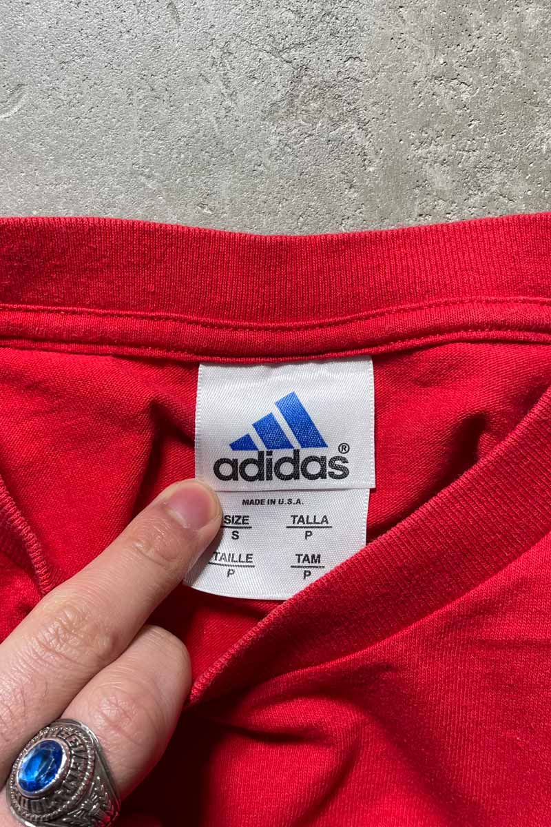 LOGO BACK PRINT T-SHIRT / RED [SIZE: S USED]
