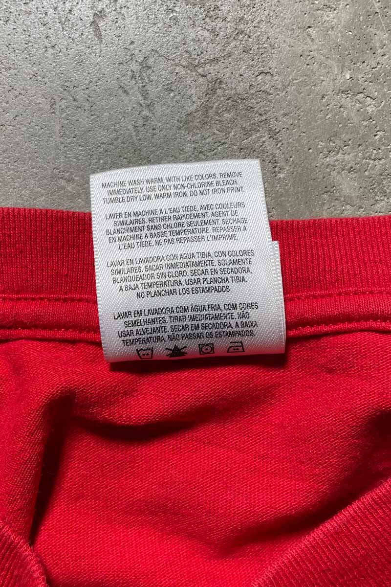 LOGO BACK PRINT T-SHIRT / RED [SIZE: S USED]