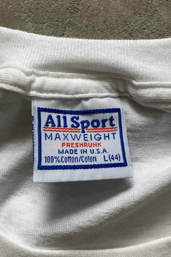 MADE IN USA 90s S/S DO NOT DISTURB CAT PRINT ANIMAL T-SHIRT / WHITE [SIZE: L DEADSTOCK/NOS]